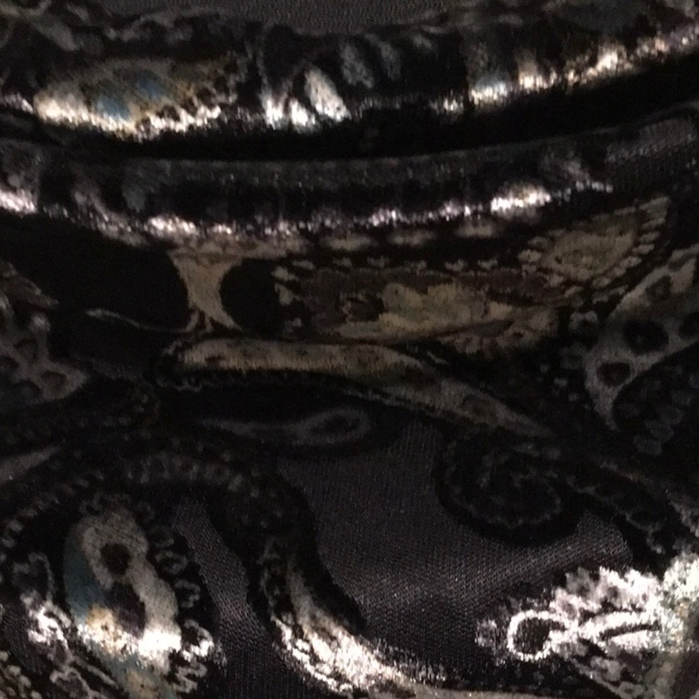 Jones New York top women’s size M shirt silky velour feel mesh inserts artsy - Picture 5 of 13